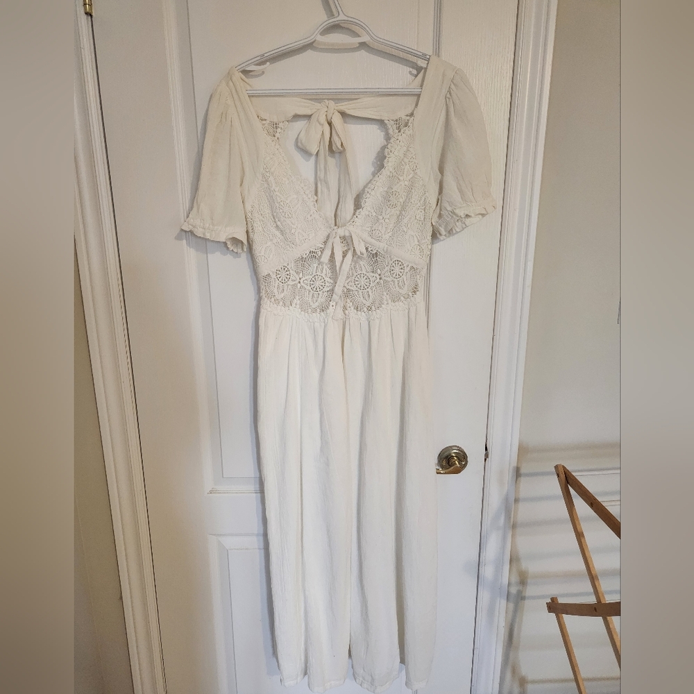 Free People All You Need Is Lace Midi Dress In Ivory - Picture 4 of 7